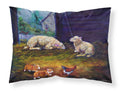 Corgi Chaos in the barn with sheep Standard Pillowcase Lightweight Super Soft Easy Care Decorative Artwork Pillowcase, Standard