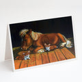 Corgi Snuggles the pony Greeting Cards Pack of 8 Blank Cards with Envelopes Whimsical A7 Size 5x7