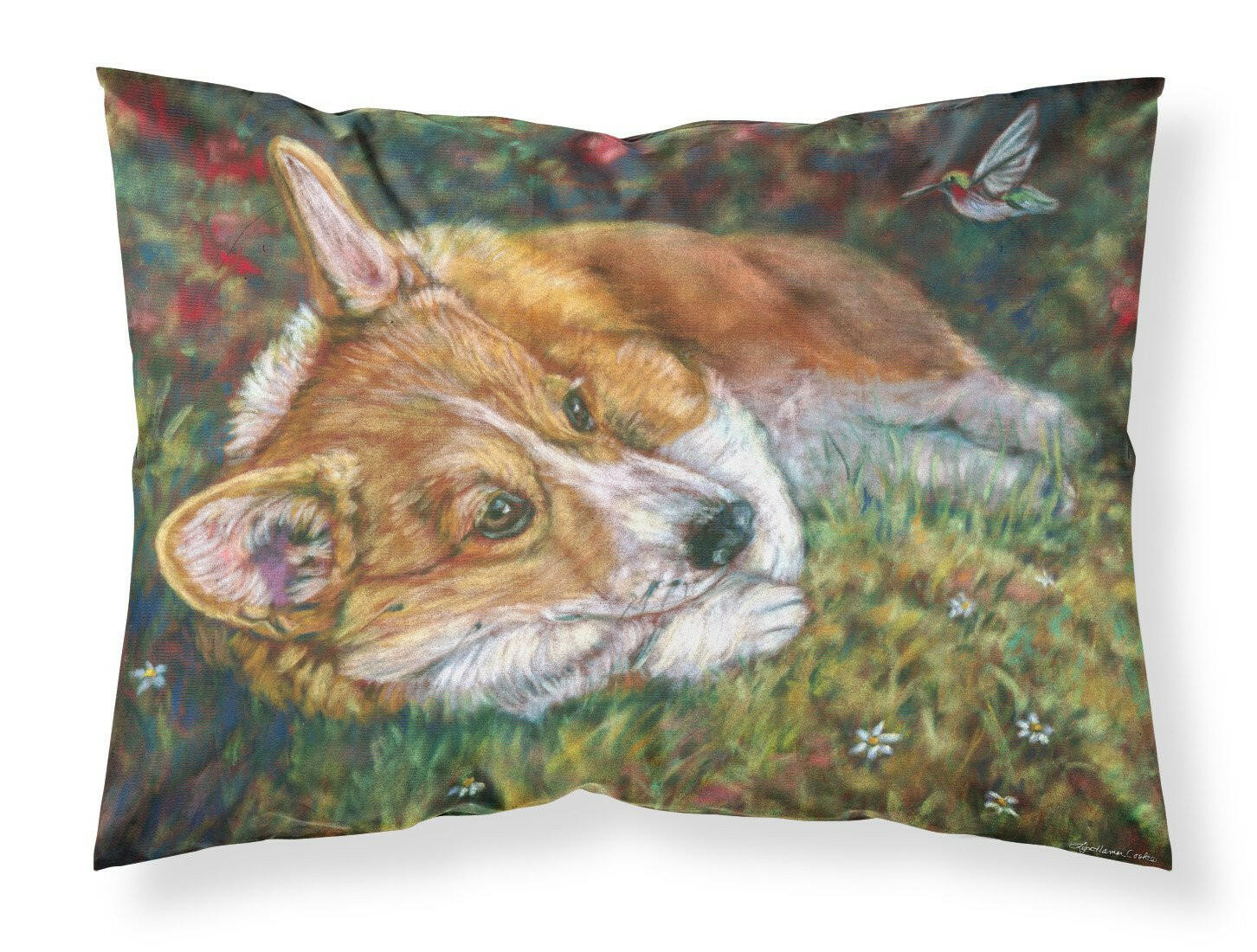 Corgi Pastel Hummingbird Standard Pillowcase Lightweight Super Soft Easy Care Decorative Artwork Pillowcase, Standard