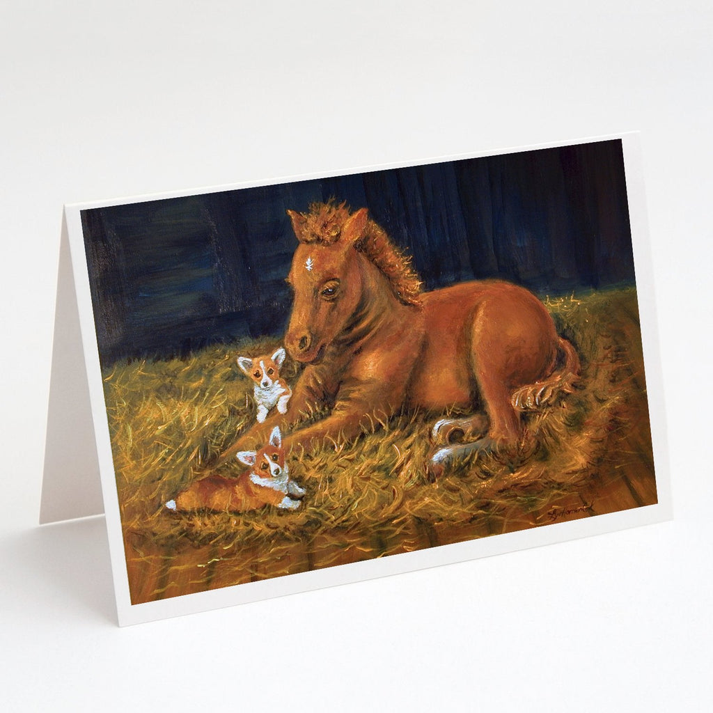 Corgi Sunrise with Colt  Greeting Cards Pack of 8 Blank Cards with Envelopes Whimsical A7 Size 5x7