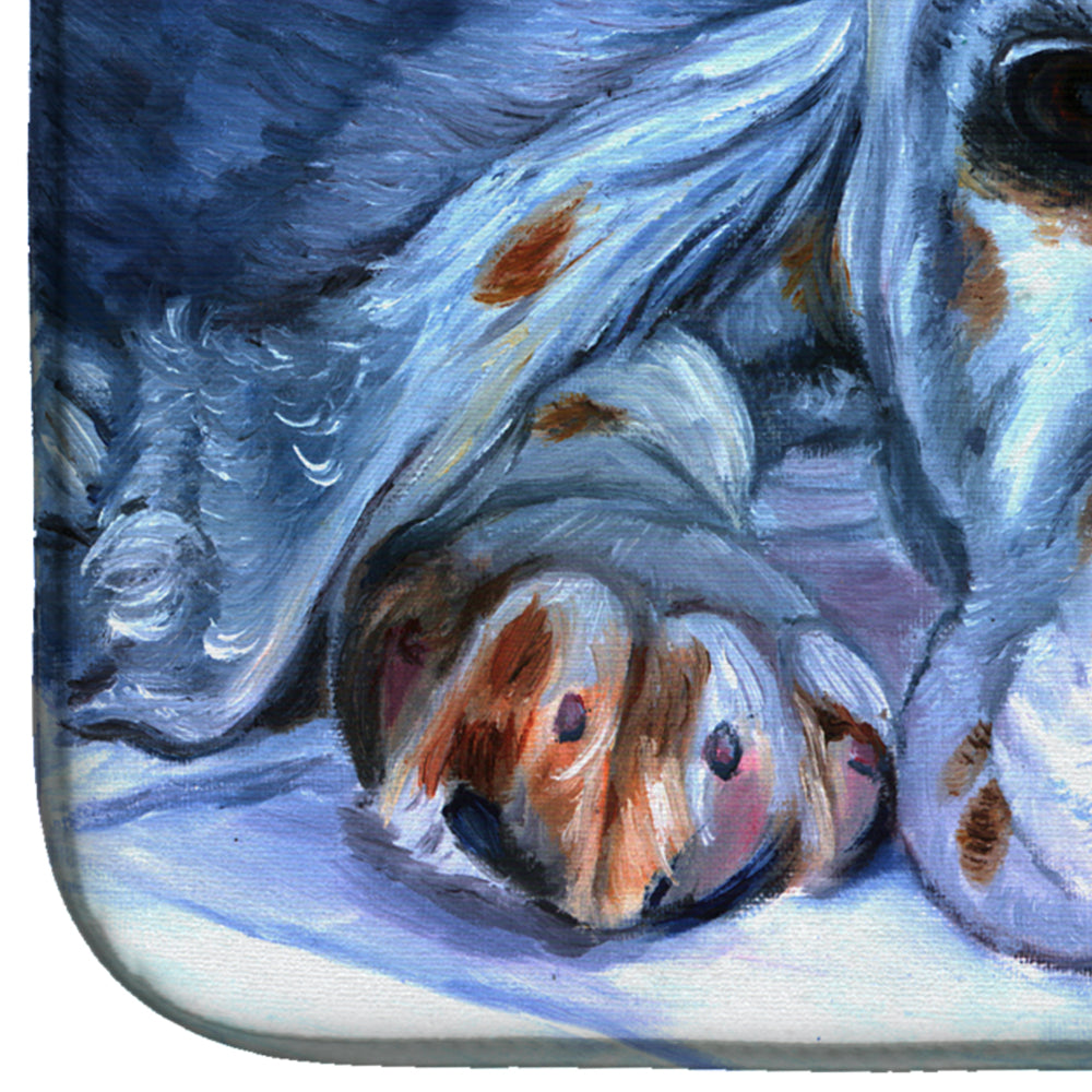 English Setter Pup Dish Drying Mat Absorbent Dish Drying Mat Pad for Kitchen Counter Dish Drainer Mat for Countertop, 14 x 21", Multicolor