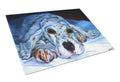 English Setter Pup Cutting Board Tempered Glass Kitchen Cutting Surface, Heat Resistant Chopping, Non-Slip Feet, Food Prep & Serving
