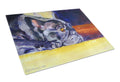 Black French Bulldog Sunny Cutting Board Tempered Glass Kitchen Cutting Surface, Heat Resistant Chopping, Non-Slip Feet, Food Prep & Serving
