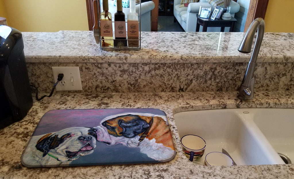 Saint Bernard Whisperear Dish Drying Mat Absorbent Dish Drying Mat Pad for Kitchen Counter Dish Drainer Mat for Countertop, 14 x 21", Multicolor