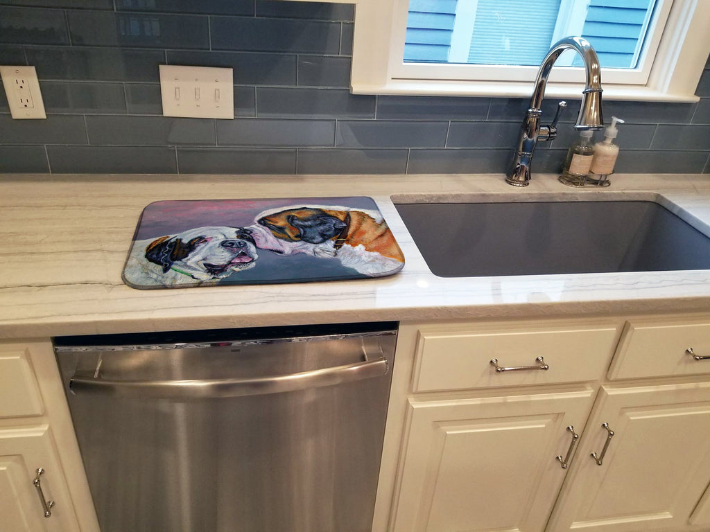 Saint Bernard Whisperear Dish Drying Mat Absorbent Dish Drying Mat Pad for Kitchen Counter Dish Drainer Mat for Countertop, 14 x 21", Multicolor