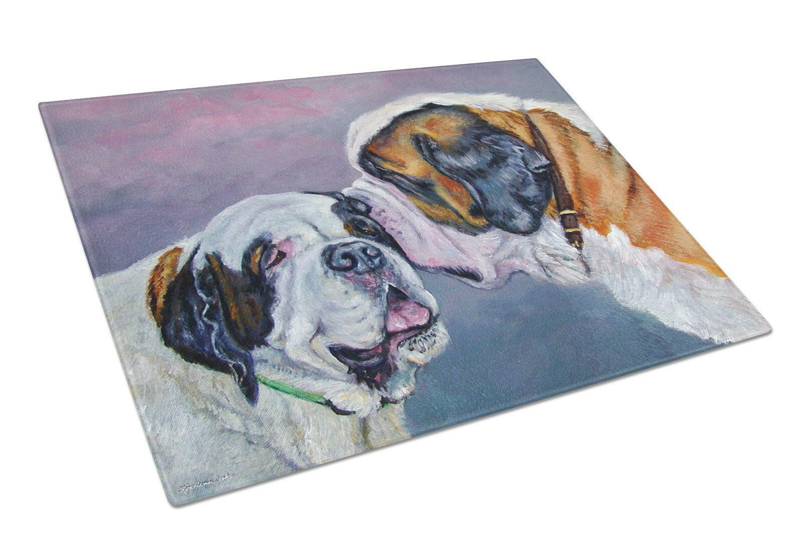 Saint Bernard Whisperear Cutting Board Tempered Glass Kitchen Cutting Surface, Heat Resistant Chopping, Non-Slip Feet, Food Prep & Serving
