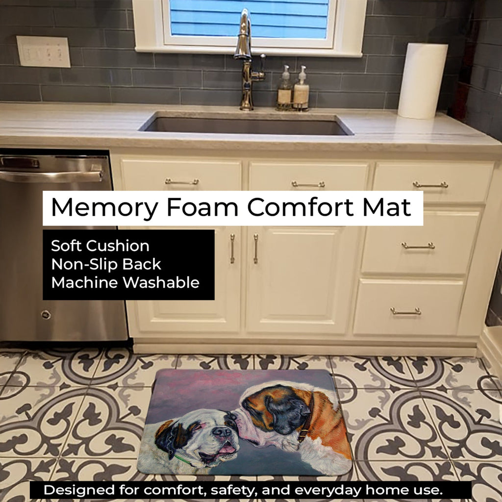 Saint Bernard Whisperear Memory Foam Kitchen Mat Machine Washable Anti-Fatigue Cushion Comfort Bath or Kitchen Rug