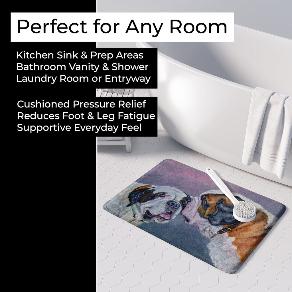 Saint Bernard Whisperear Memory Foam Kitchen Mat Machine Washable Anti-Fatigue Cushion Comfort Bath or Kitchen Rug