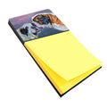 Saint Bernard Whisperear Watercolor Sticky Note Holder Refillable Dispenser Desk Accessory 3x3 Pad Gift