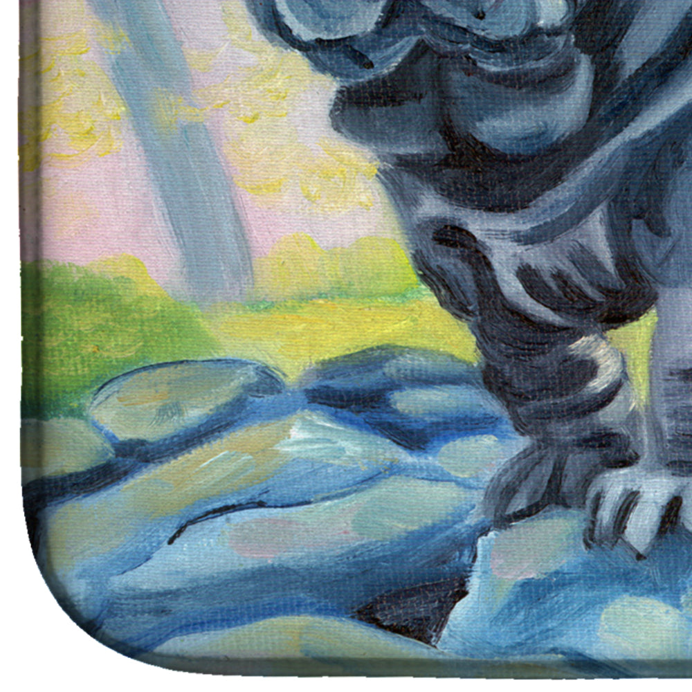 Blue Shar Pei Dish Drying Mat Absorbent Dish Drying Mat Pad for Kitchen Counter Dish Drainer Mat for Countertop, 14 x 21", Multicolor