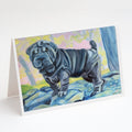 Blue Shar Pei Greeting Cards Pack of 8 Blank Cards with Envelopes Whimsical A7 Size 5x7