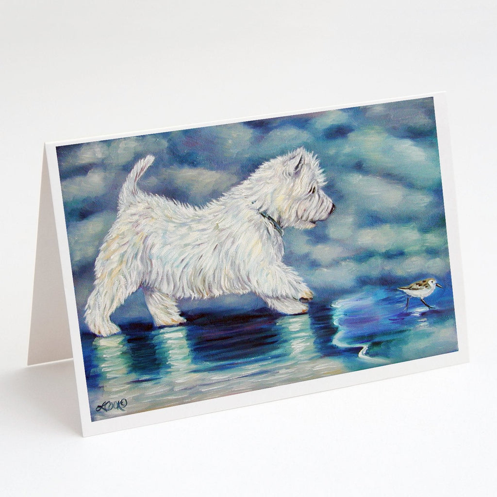 Misty Westie Greeting Cards Pack of 8 Blank Cards with Envelopes Whimsical A7 Size 5x7