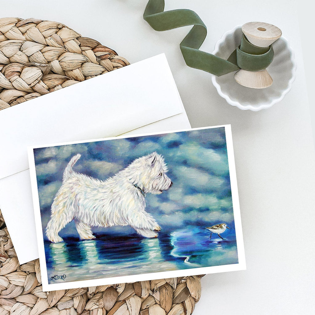 Misty Westie Greeting Cards Pack of 8 Blank Cards with Envelopes Whimsical A7 Size 5x7