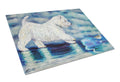 Misty Westie Cutting Board Tempered Glass Kitchen Cutting Surface, Heat Resistant Chopping, Non-Slip Feet, Food Prep & Serving