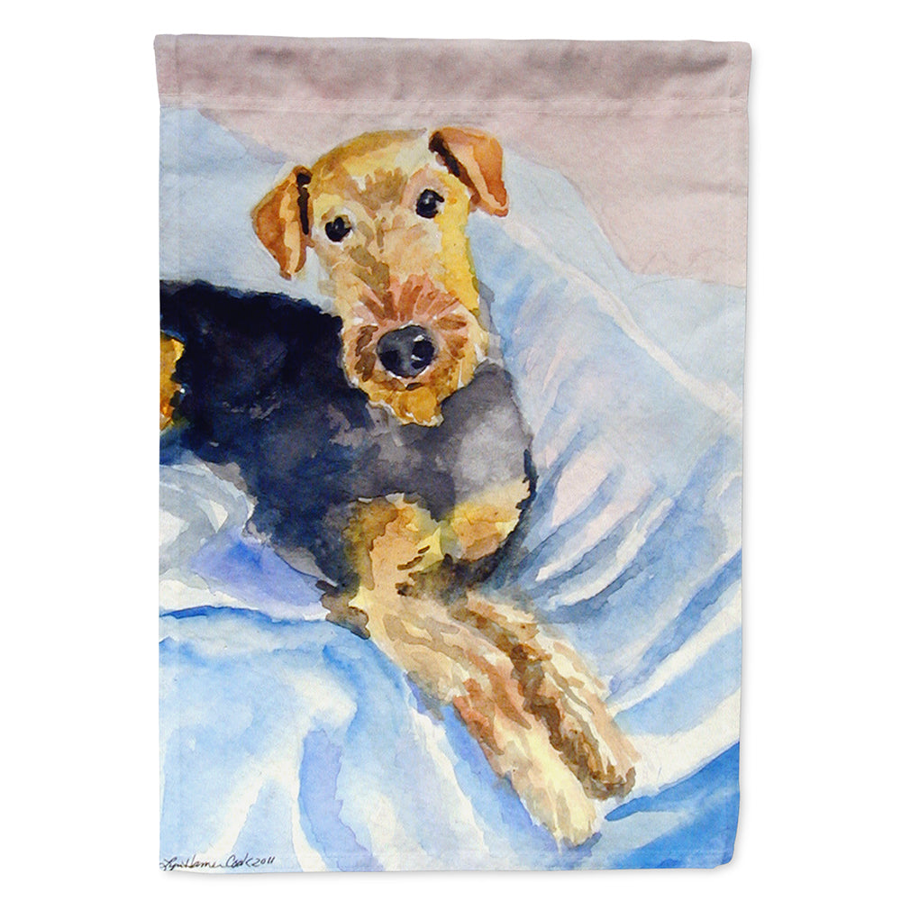 Cozy Airedale Terrier House Flag 28x40 Porch Sleeve Pole Decorative Outside Yard Banner Artwork Wall Hanging, Polyester