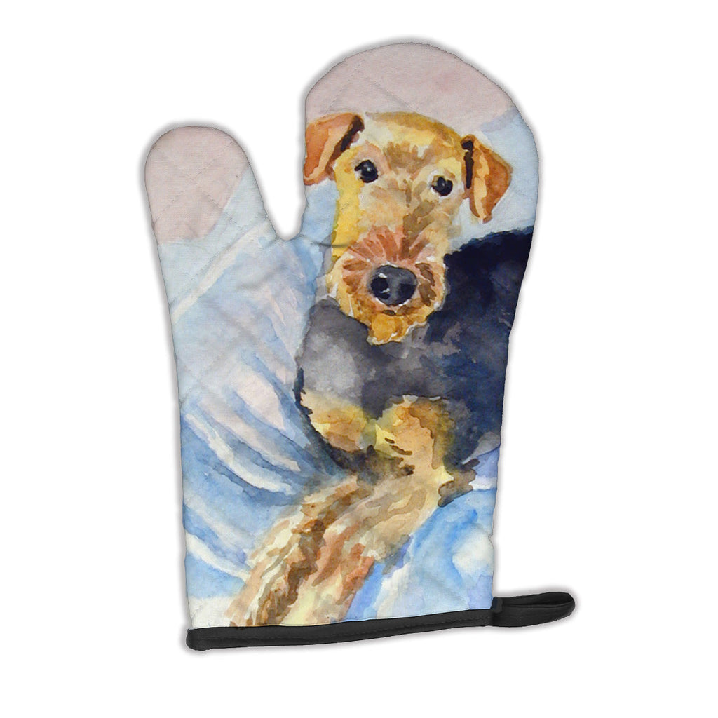 Cozy Airedale Terrier Oven Mitt Heat Resistant Thick Oven Mitt for Hot Pans and Oven, Kitchen Mitt Protect Hands, Cooking Baking Glove