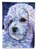 Bichon Frise House Flag 28x40 Porch Sleeve Pole Decorative Outside Yard Banner Artwork Wall Hanging, Polyester