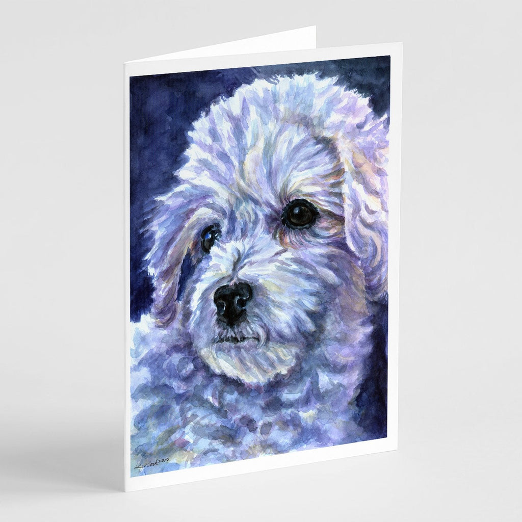 Bichon Frise Greeting Cards Pack of 8 Blank Cards with Envelopes Whimsical A7 Size 5x7