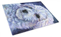 Bichon Frise Cutting Board Tempered Glass Kitchen Cutting Surface, Heat Resistant Chopping, Non-Slip Feet, Food Prep & Serving