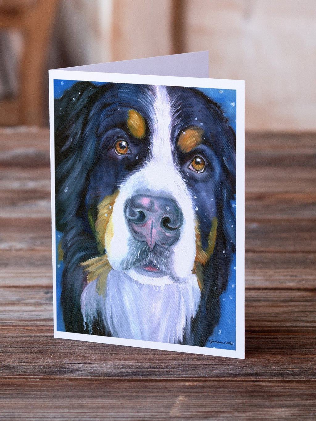 Luca the Bernese Mountain Dog Greeting Cards Pack of 8 Blank Cards with Envelopes Whimsical A7 Size 5x7