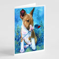 Bull Terrier Rose for Mom Greeting Cards Pack of 8 Blank Cards with Envelopes Whimsical A7 Size 5x7