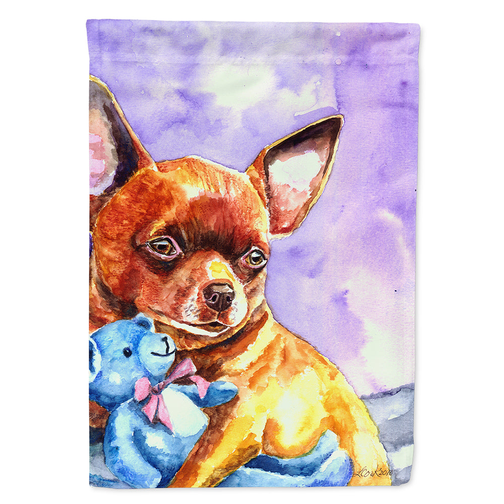 Chihuahua with Teddy Bear House Flag 28x40 Porch Sleeve Pole Decorative Outside Yard Banner Artwork Wall Hanging, Polyester