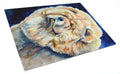 Chow Chow Cutting Board Tempered Glass Kitchen Cutting Surface, Heat Resistant Chopping, Non-Slip Feet, Food Prep & Serving