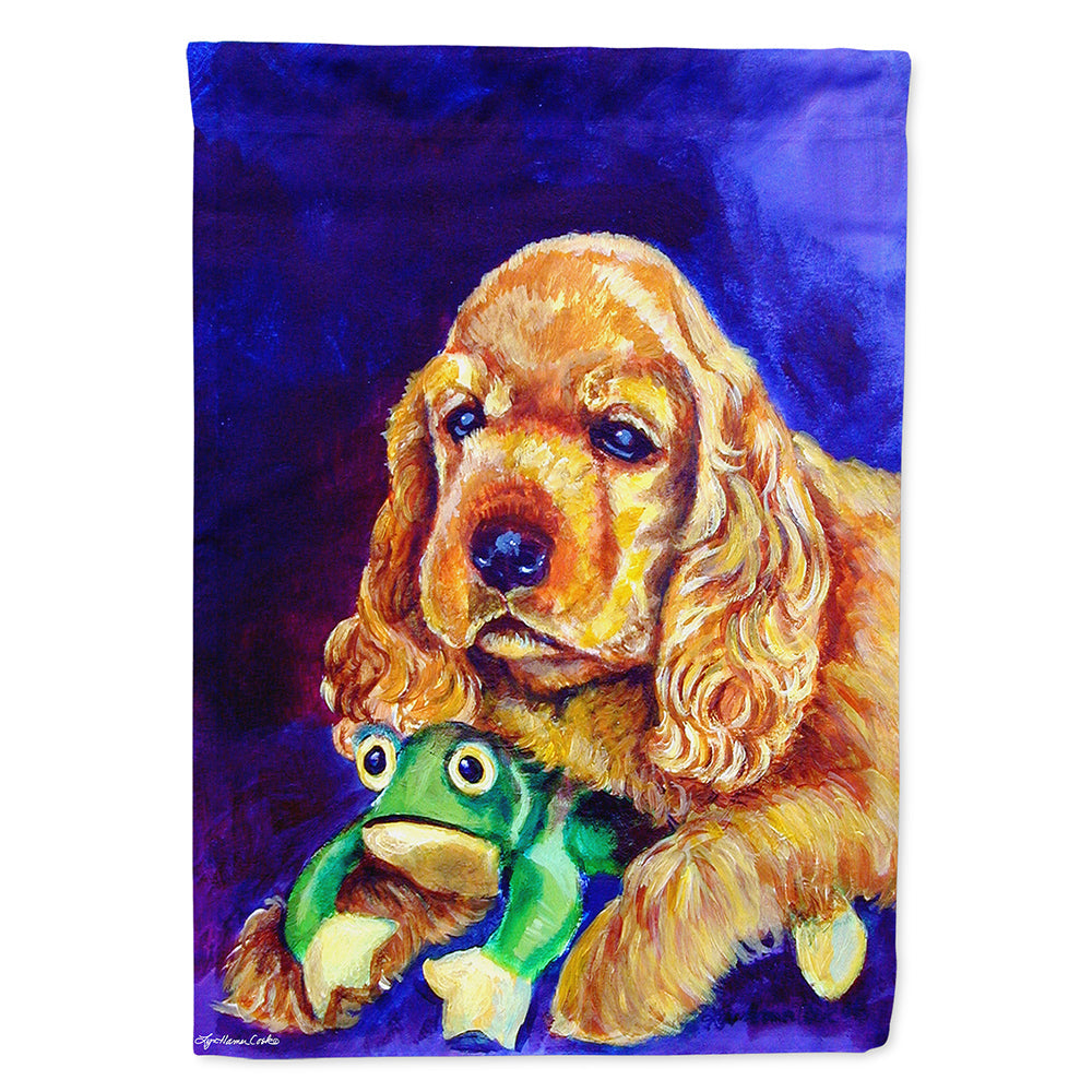 Cocker Spaniel with Frog House Flag 28x40 Porch Sleeve Pole Decorative Outside Yard Banner Artwork Wall Hanging, Polyester