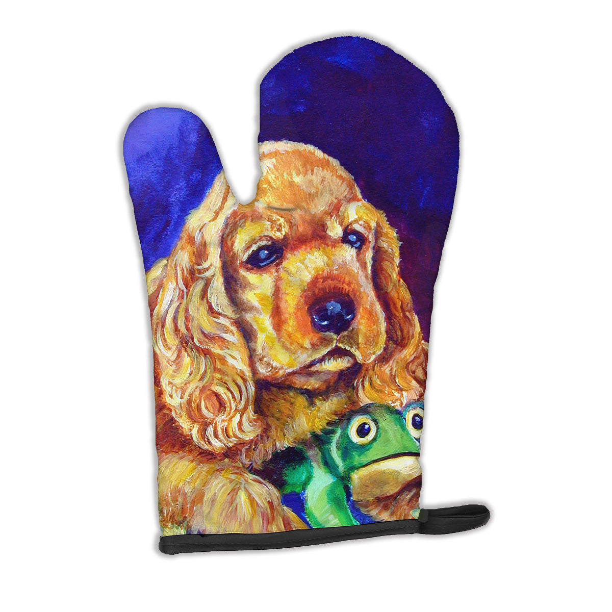 Cocker Spaniel with Frog Oven Mitt Heat Resistant Thick Oven Mitt for Hot Pans and Oven, Kitchen Mitt Protect Hands, Cooking Baking Glove