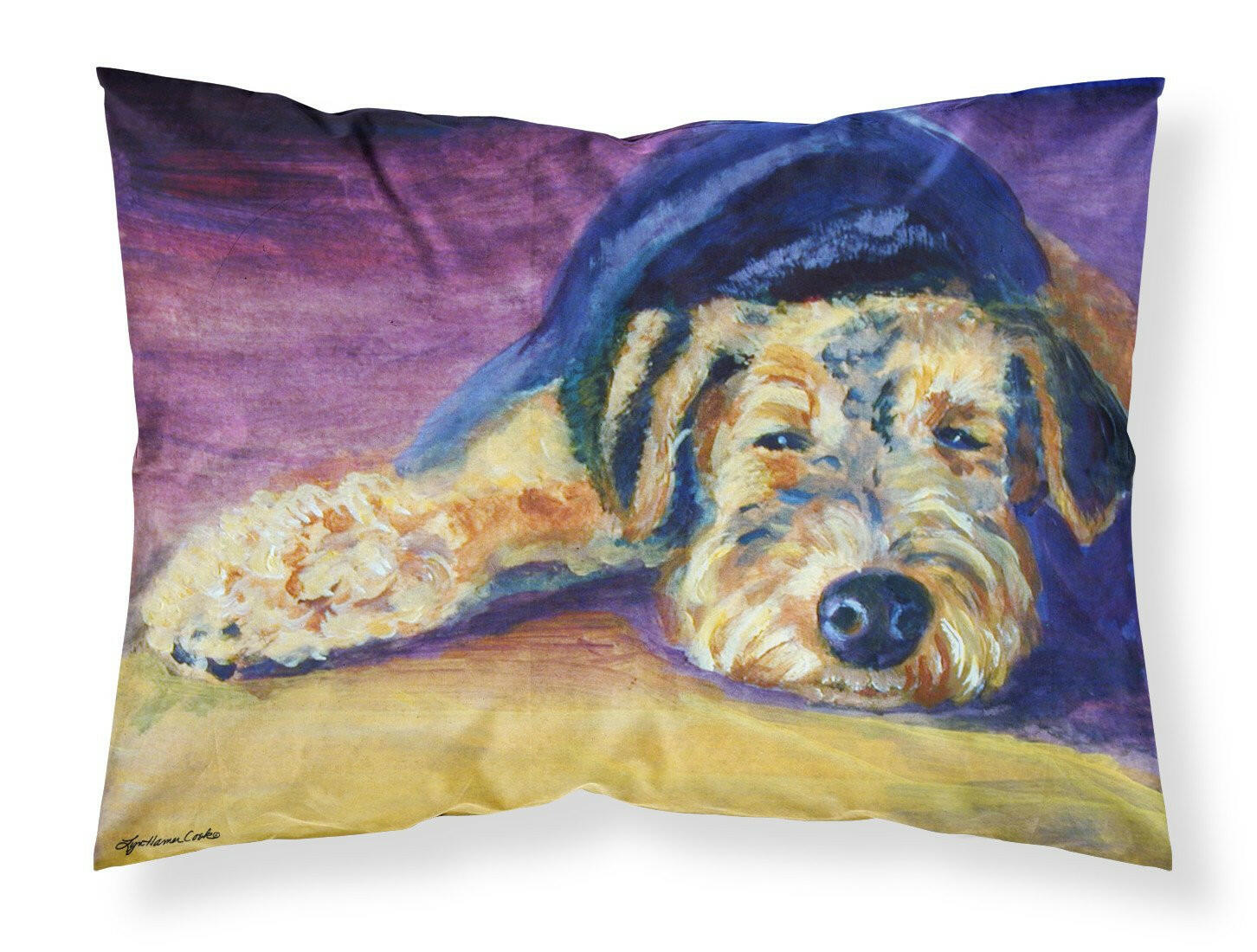 Snoozer Airedale Terrier Standard Pillowcase Lightweight Super Soft Easy Care Decorative Artwork Pillowcase, Standard