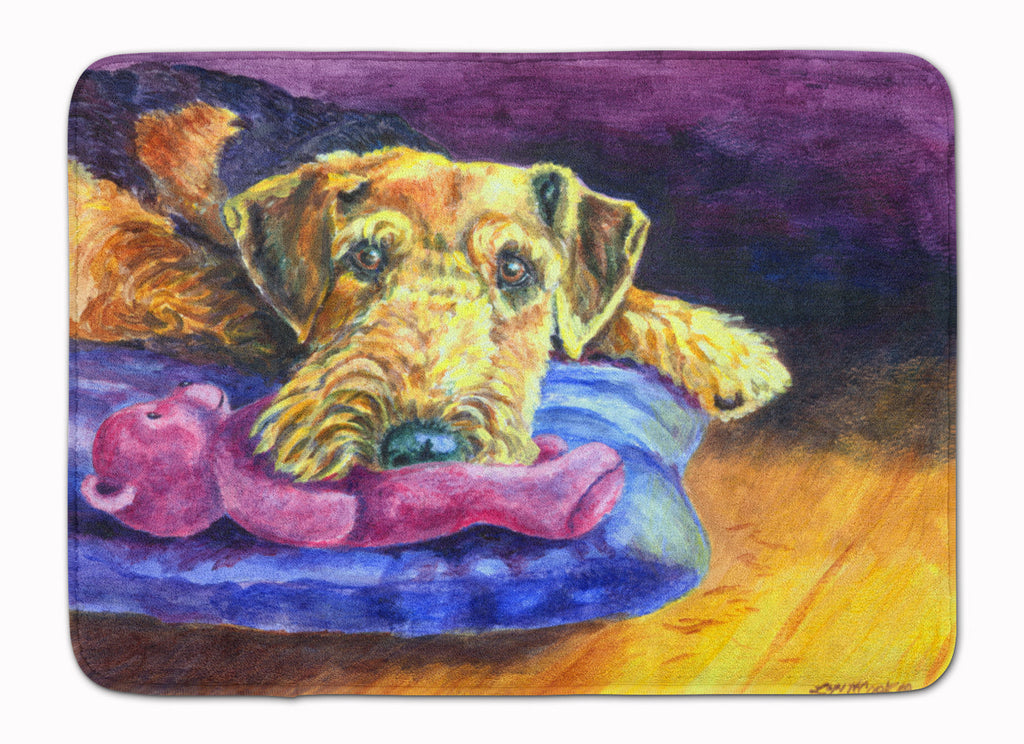 Airedale Terrier Teddy Bear Memory Foam Kitchen Mat Machine Washable Anti-Fatigue Cushion Comfort Bath or Kitchen Rug