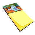 Bichon Frise on the patio Watercolor Sticky Note Holder Refillable Dispenser Desk Accessory 3x3 Pad Gift