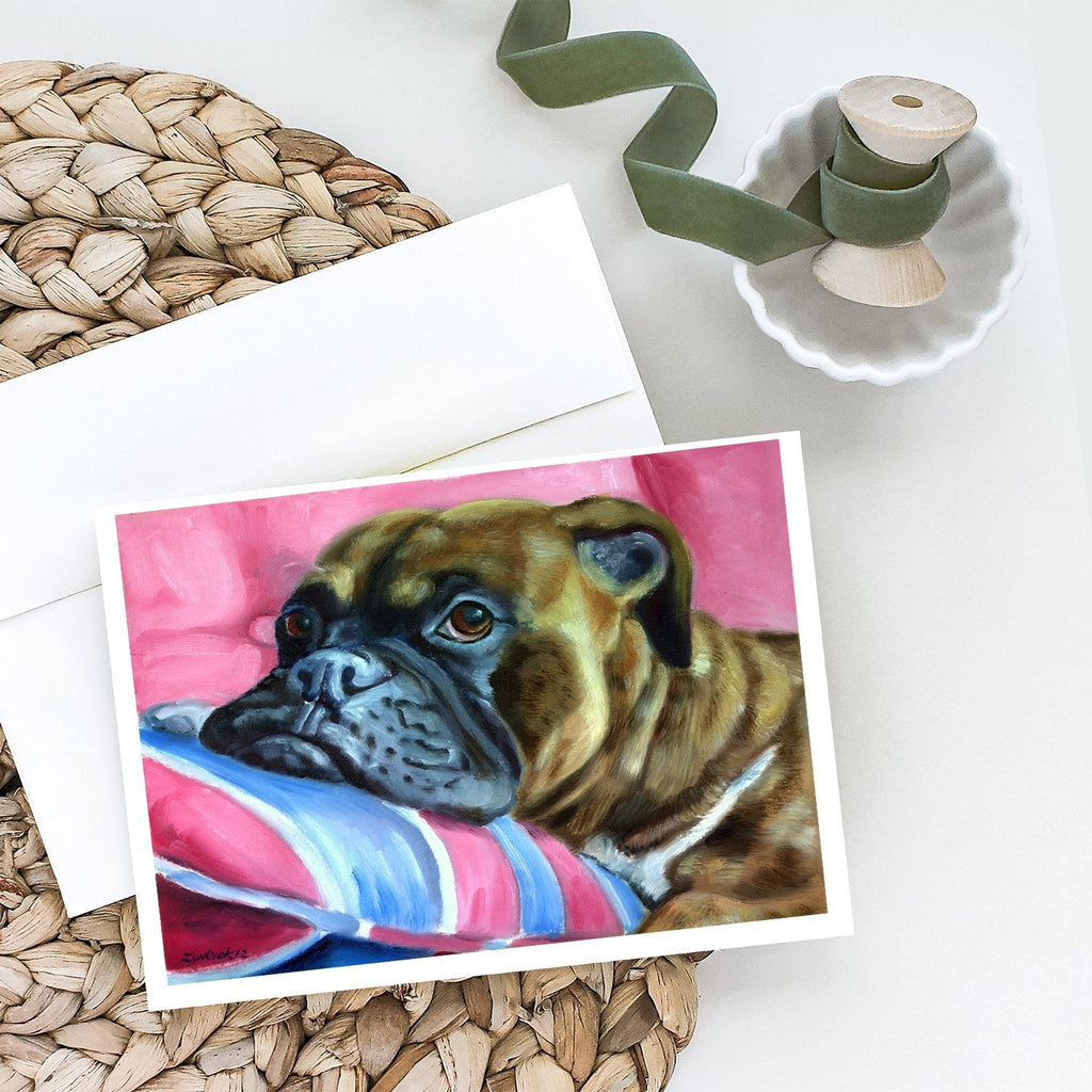 Fawn Boxer Greeting Cards Pack of 8 Blank Cards with Envelopes Whimsical A7 Size 5x7