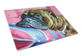 Fawn Boxer Cutting Board Tempered Glass Kitchen Cutting Surface, Heat Resistant Chopping, Non-Slip Feet, Food Prep & Serving