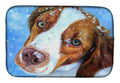 Snow Baby Brittany Spaniel Dish Drying Mat Absorbent Dish Drying Mat Pad for Kitchen Counter Dish Drainer Mat for Countertop, 14 x 21", Multicolor