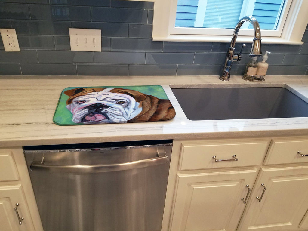 Admiral the English Bulldog Dish Drying Mat Absorbent Dish Drying Mat Pad for Kitchen Counter Dish Drainer Mat for Countertop, 14 x 21", Multicolor