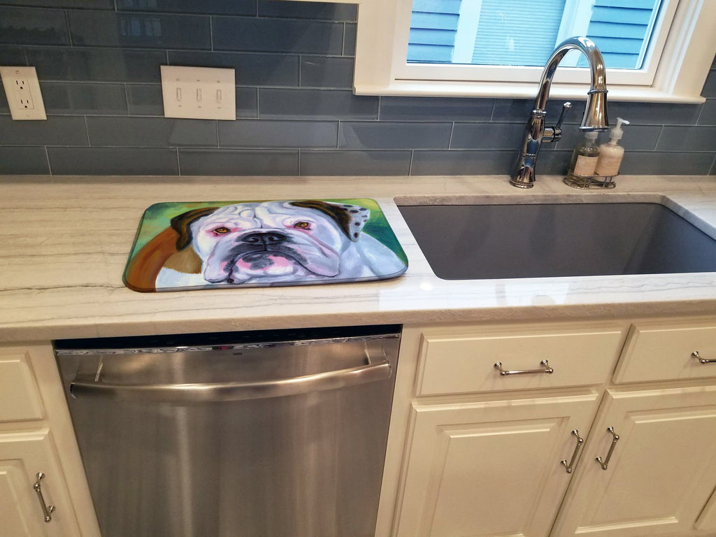 Miss English Bulldog Dish Drying Mat Absorbent Dish Drying Mat Pad for Kitchen Counter Dish Drainer Mat for Countertop, 14 x 21", Multicolor