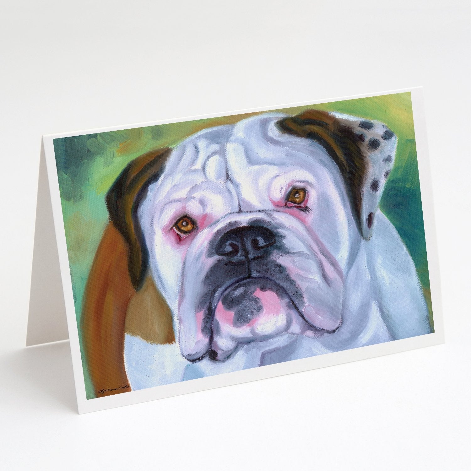 Miss English Bulldog Greeting Cards Pack of 8 Blank Cards with Envelopes Whimsical A7 Size 5x7