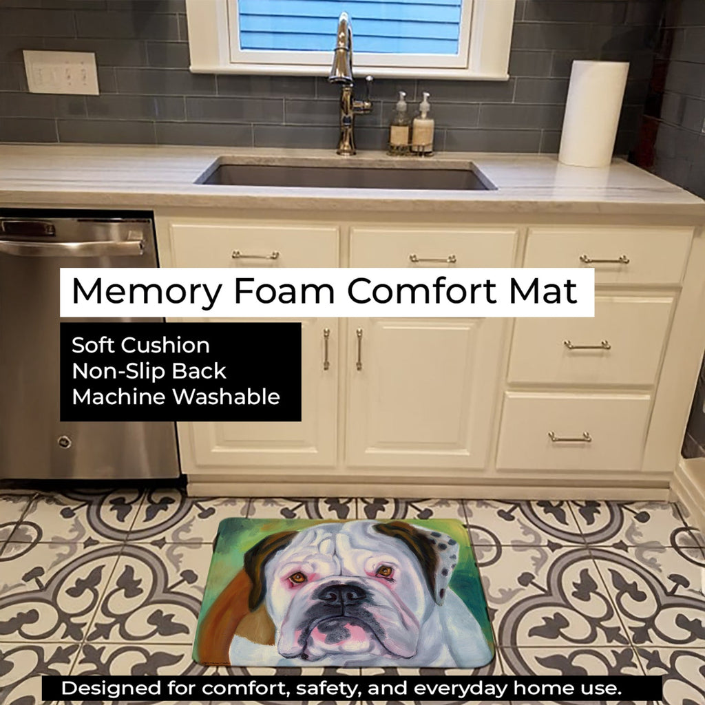 Miss English Bulldog Memory Foam Kitchen Mat Machine Washable Anti-Fatigue Cushion Comfort Bath or Kitchen Rug