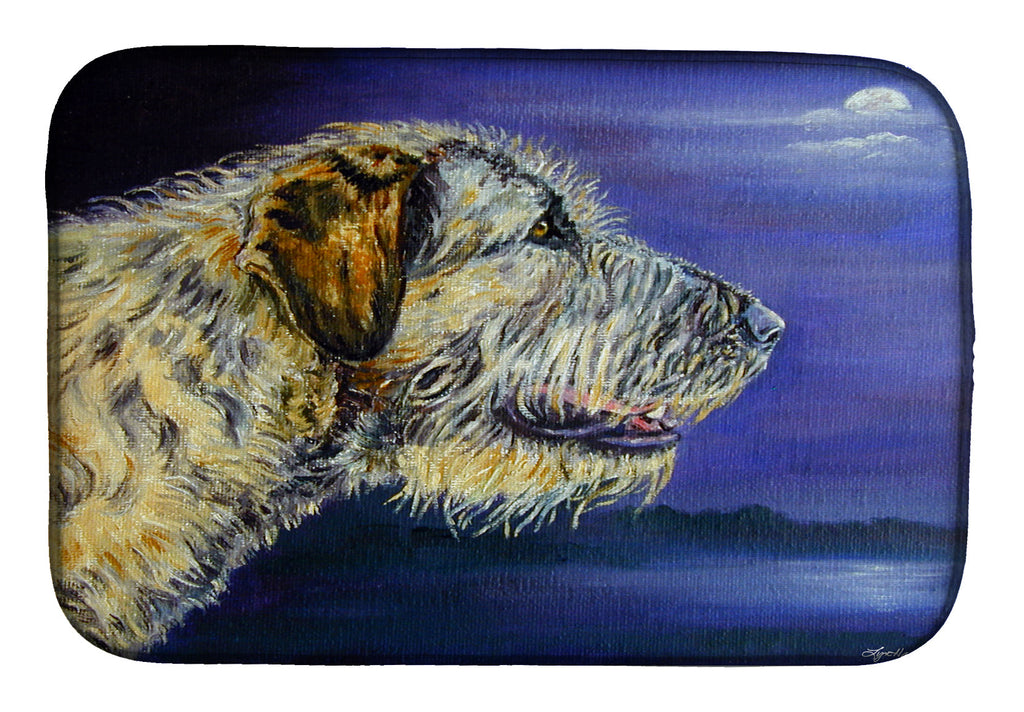 Irish Wolfhound Looking Dish Drying Mat Absorbent Dish Drying Mat Pad for Kitchen Counter Dish Drainer Mat for Countertop, 14 x 21", Multicolor