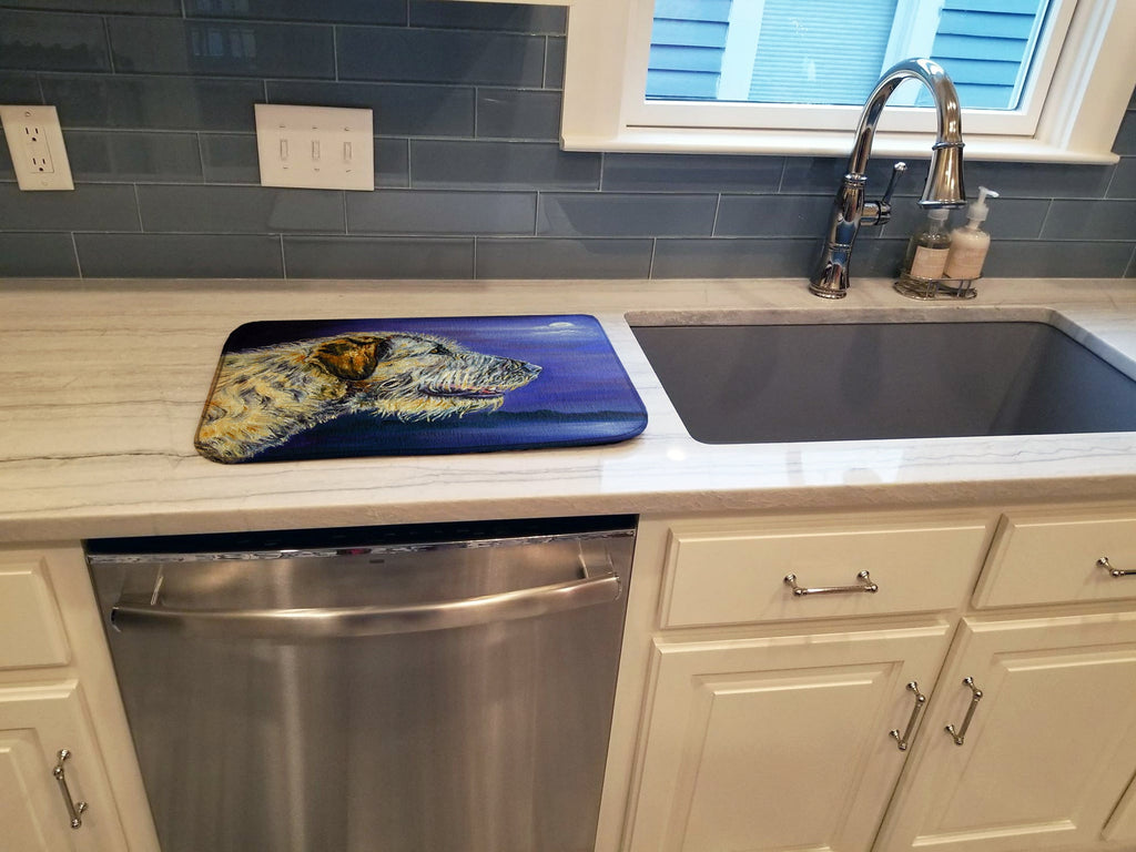 Irish Wolfhound Looking Dish Drying Mat Absorbent Dish Drying Mat Pad for Kitchen Counter Dish Drainer Mat for Countertop, 14 x 21", Multicolor
