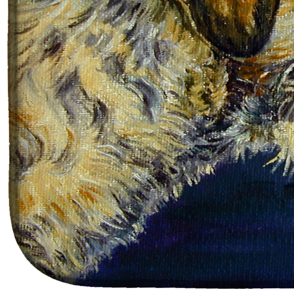 Irish Wolfhound Looking Dish Drying Mat Absorbent Dish Drying Mat Pad for Kitchen Counter Dish Drainer Mat for Countertop, 14 x 21", Multicolor
