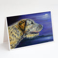 Irish Wolfhound Looking Greeting Cards Pack of 8 Blank Cards with Envelopes Whimsical A7 Size 5x7