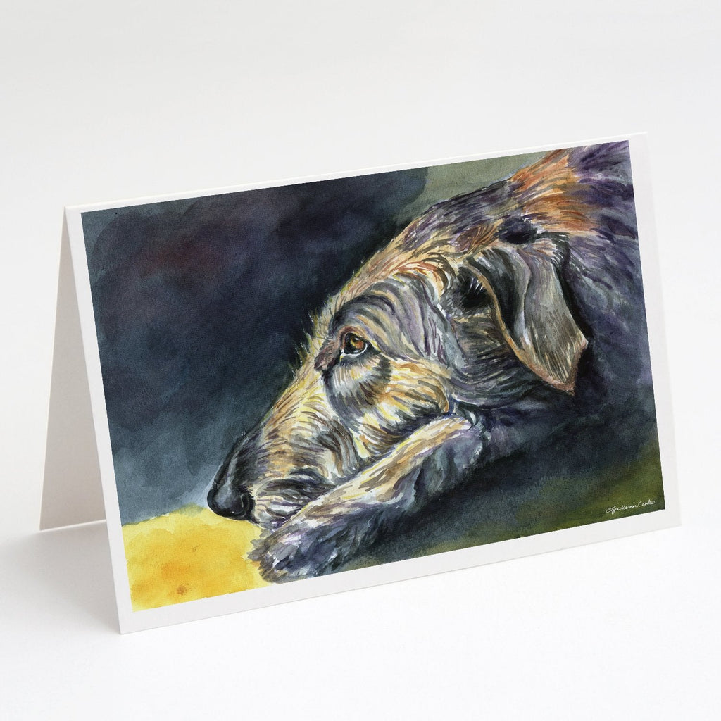 Irish Wolfhound Sleeper Greeting Cards Pack of 8 Blank Cards with Envelopes Whimsical A7 Size 5x7