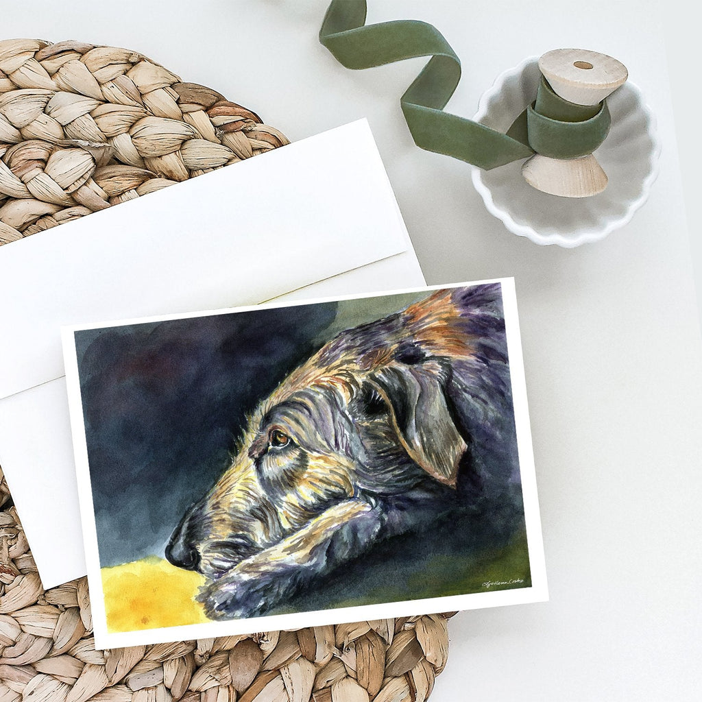 Irish Wolfhound Sleeper Greeting Cards Pack of 8 Blank Cards with Envelopes Whimsical A7 Size 5x7