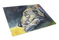Irish Wolfhound Sleeper Cutting Board Tempered Glass Kitchen Cutting Surface, Heat Resistant Chopping, Non-Slip Feet, Food Prep & Serving