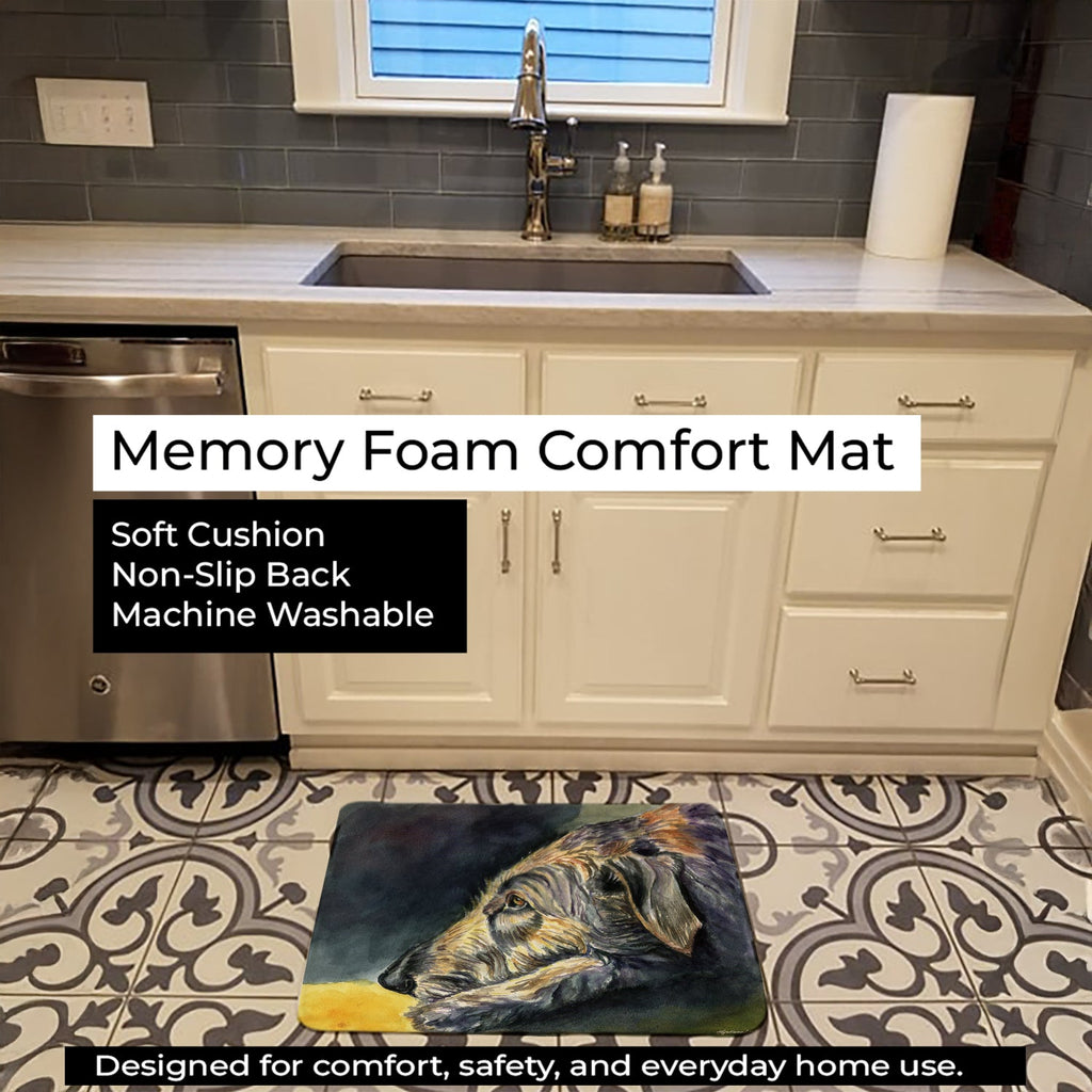 Irish Wolfhound Sleeper Memory Foam Kitchen Mat Machine Washable Anti-Fatigue Cushion Comfort Bath or Kitchen Rug