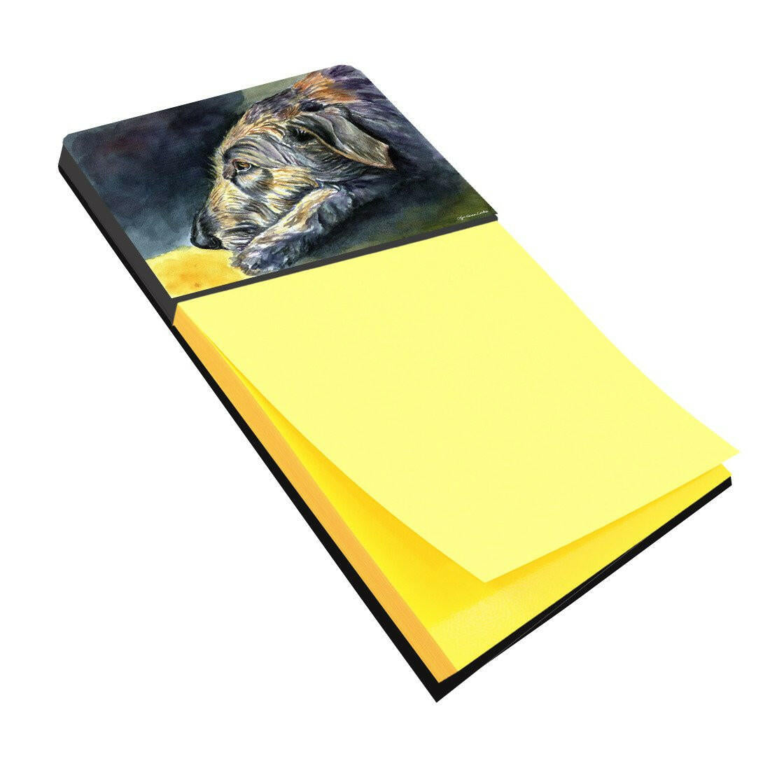 Irish Wolfhound Sleeper Watercolor Sticky Note Holder Refillable Dispenser Desk Accessory 3x3 Pad Gift