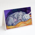 Weimaraner Snuggle Bunny Greeting Cards Pack of 8 Blank Cards with Envelopes Whimsical A7 Size 5x7