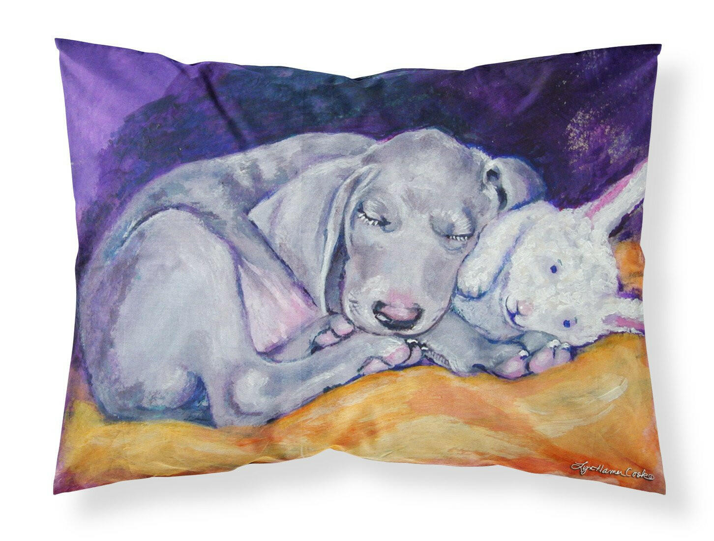 Weimaraner Snuggle Bunny Standard Pillowcase Lightweight Super Soft Easy Care Decorative Artwork Pillowcase, Standard